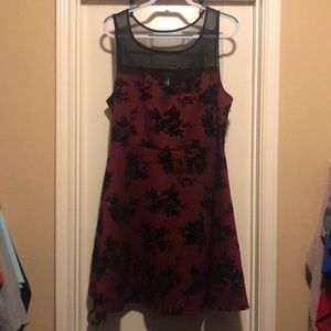 Black and burgundy formal dress